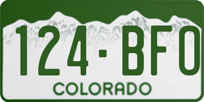 CO license plate 124BFO