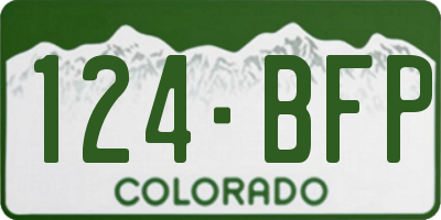CO license plate 124BFP