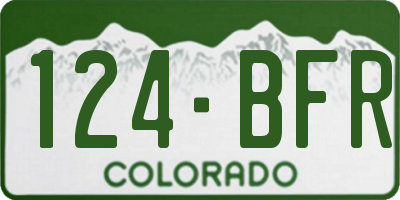 CO license plate 124BFR