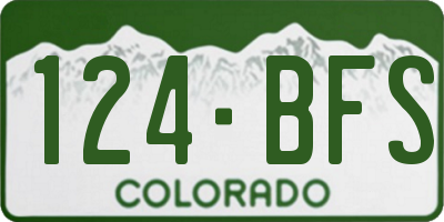 CO license plate 124BFS