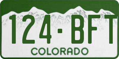CO license plate 124BFT