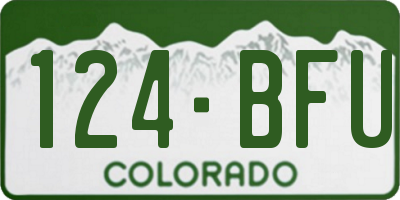 CO license plate 124BFU
