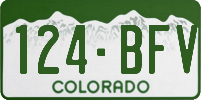 CO license plate 124BFV