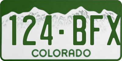 CO license plate 124BFX