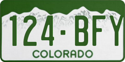 CO license plate 124BFY