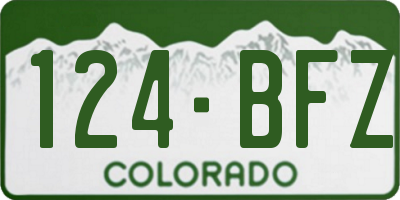 CO license plate 124BFZ