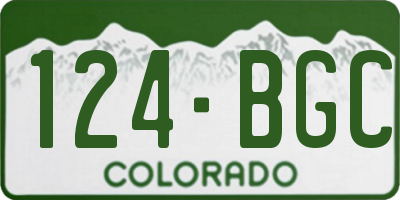 CO license plate 124BGC