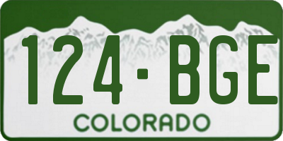 CO license plate 124BGE