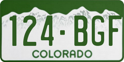 CO license plate 124BGF
