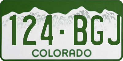 CO license plate 124BGJ
