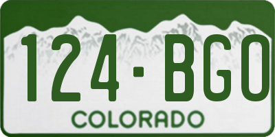 CO license plate 124BGO