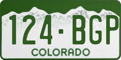 CO license plate 124BGP