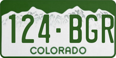 CO license plate 124BGR