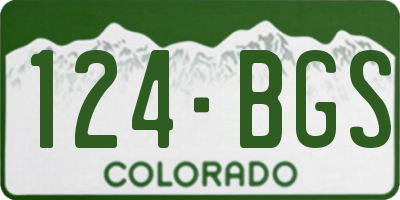 CO license plate 124BGS