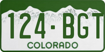 CO license plate 124BGT
