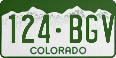 CO license plate 124BGV