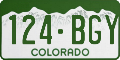 CO license plate 124BGY