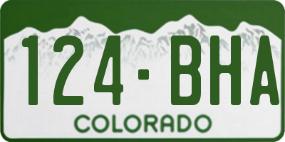 CO license plate 124BHA