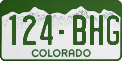CO license plate 124BHG