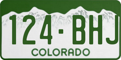 CO license plate 124BHJ