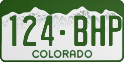 CO license plate 124BHP