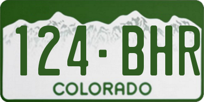 CO license plate 124BHR