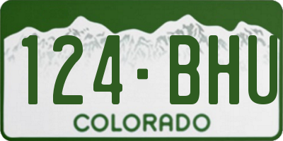 CO license plate 124BHU