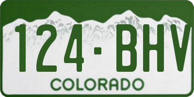 CO license plate 124BHV