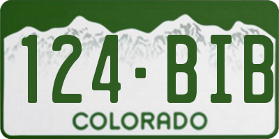 CO license plate 124BIB