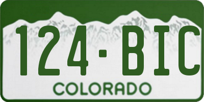 CO license plate 124BIC