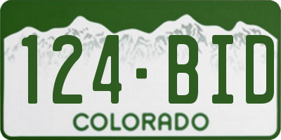CO license plate 124BID