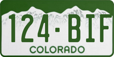 CO license plate 124BIF