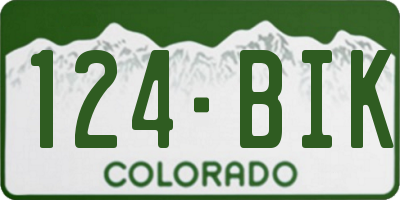 CO license plate 124BIK
