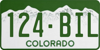 CO license plate 124BIL