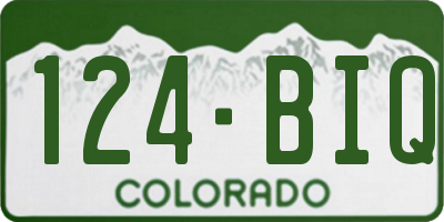 CO license plate 124BIQ