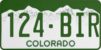 CO license plate 124BIR