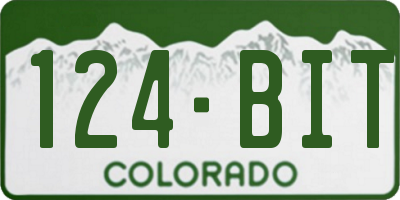CO license plate 124BIT