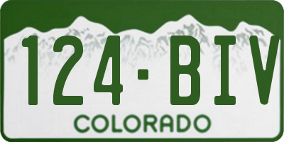 CO license plate 124BIV