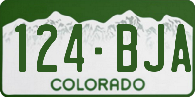 CO license plate 124BJA