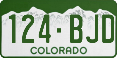 CO license plate 124BJD