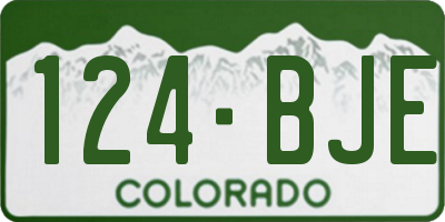 CO license plate 124BJE