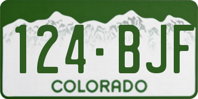 CO license plate 124BJF