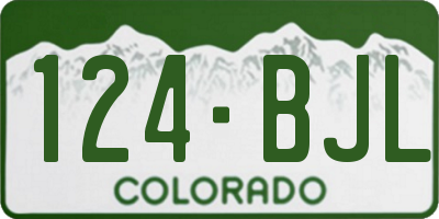 CO license plate 124BJL
