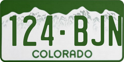 CO license plate 124BJN