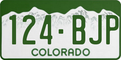 CO license plate 124BJP