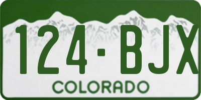 CO license plate 124BJX