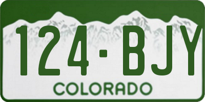 CO license plate 124BJY