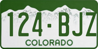 CO license plate 124BJZ