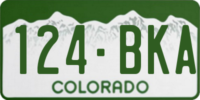 CO license plate 124BKA