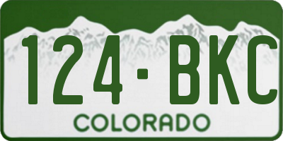 CO license plate 124BKC